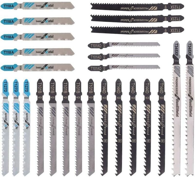 Crediri 25-teiliges Stichsägeblatt-Set T118A / T144D / T101B / T123X / T101AO / T127D / T345XF zum Schneiden von Metall/...