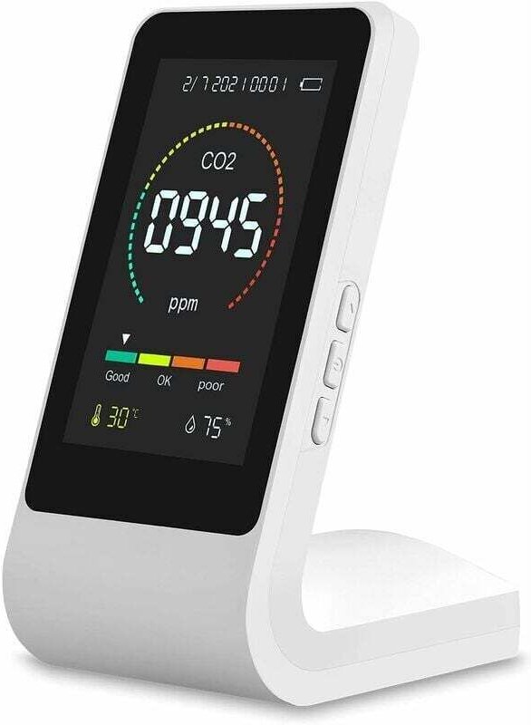 CO₂-Detektor, Luftqualitätsdetektor, Luftqualitätsmonitor, CO₂-Monitor für Zuhause mit Temperatur- und Feuchtigkeitssens...