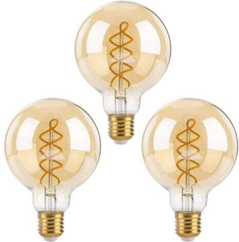 Jusch - Dimmbare Edison-LED-Lampen E27, G80 Vintage-LED-Spiralfilament-dekorative Glühbirne, 4 w (entspricht 40 w), Warm...