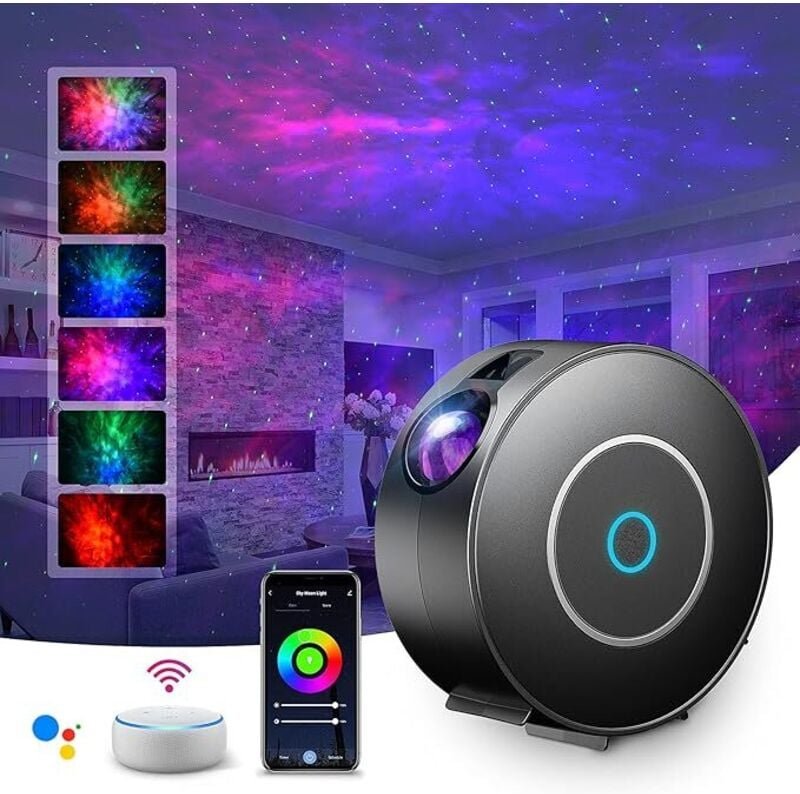 LED Alexa Sternenhimmel Projektor, Smart Nachtlicht 3D Galaxy Sternenprojektor Lampe Kinder Erwachsense mit RG Dimming/S...