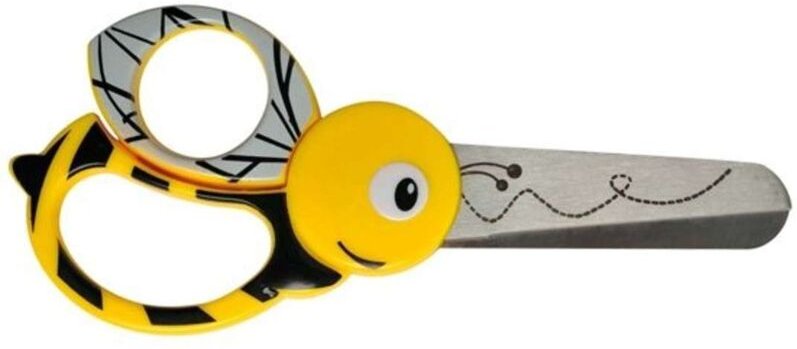 FISKARS - Kinderschere, für Rechts- und Linkshänder, Länge 13 cm, Biene 1003747