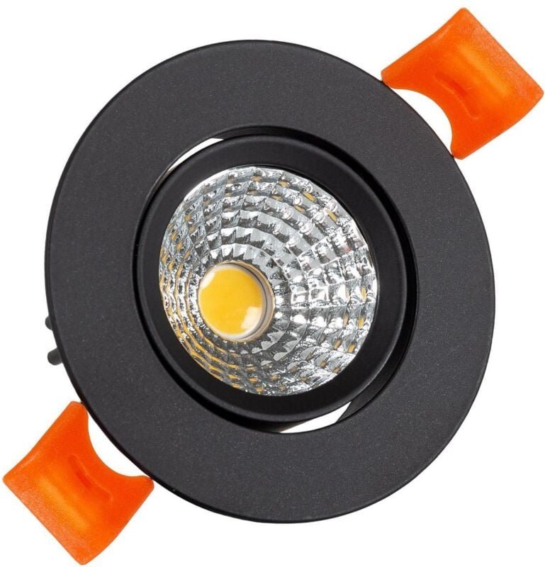 Ledkia - led Downlight Einbaustrahler 3W Rund cob CRI90 Ausschnitt ø 55 mm Schwarz No Flicker 5000K Kaltweiß