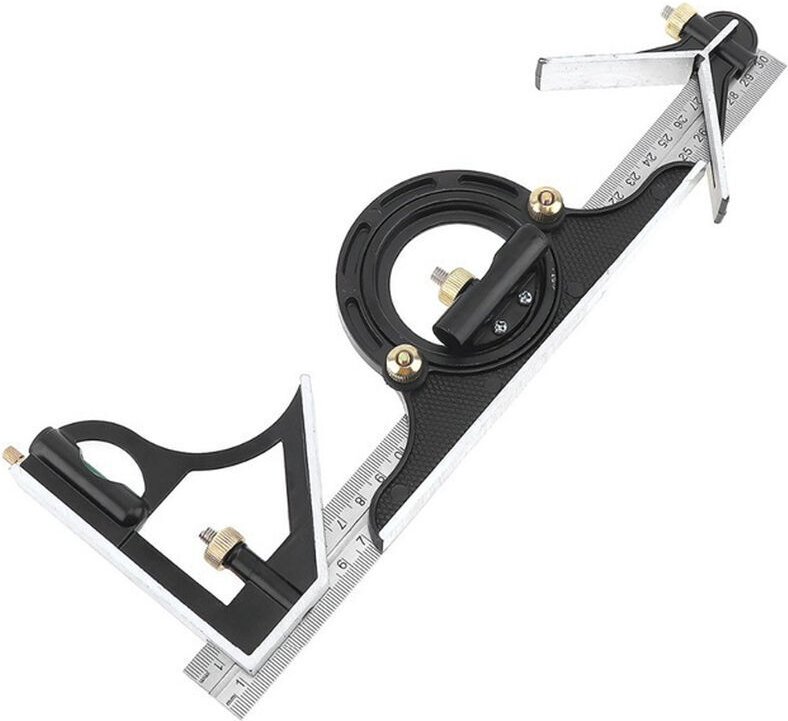 300-mm-Multifunktions-Winkelmesser, Kombinationswinkel, Lineal aus Edelstahl, professionelles Messwerkzeug, Schreinerwer...