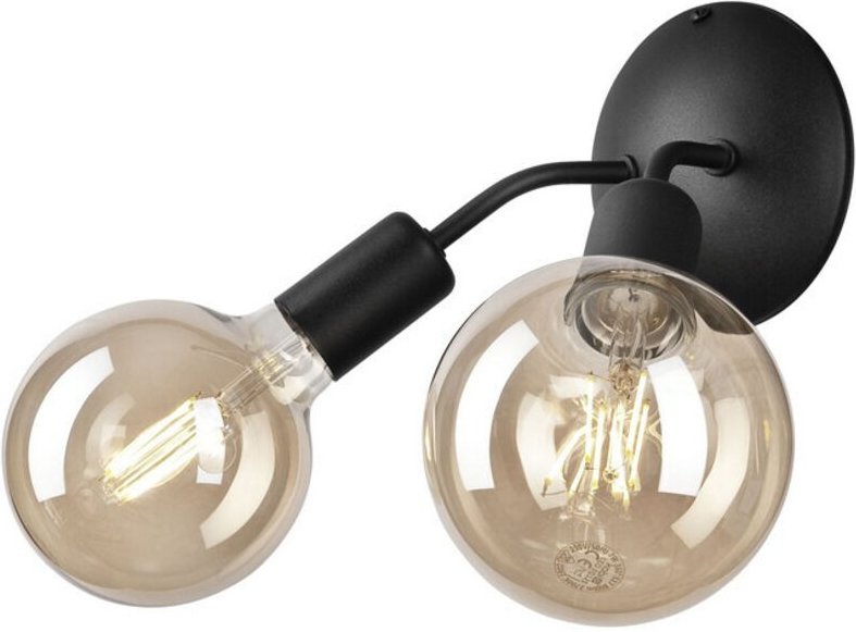 Lamkur Viggo Wandleuchte Schwarz, 2x E27