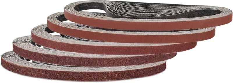 25 Stück Schleifbänder 9 x 533 mm, Körnung 60/80/120/240/400 für Bandschleifer, ideal für Holz und Farbe - Sollbry