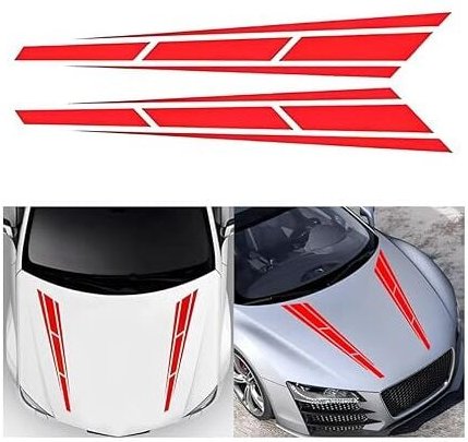 4-teiliger Streifenaufkleber für die Motorhaube, modifizierte Aufkleberdekoration, universeller Autorennen-Streifenaufkl...