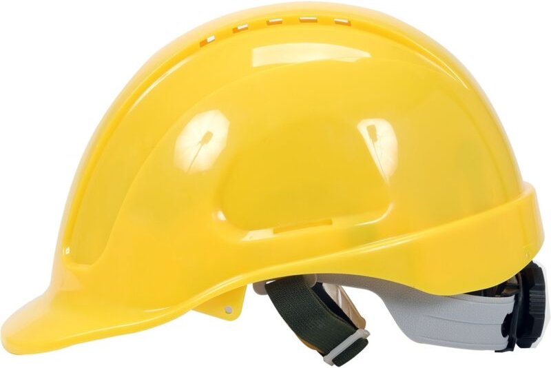 Casque de sécurité jaune, hauteur compensée en ABS