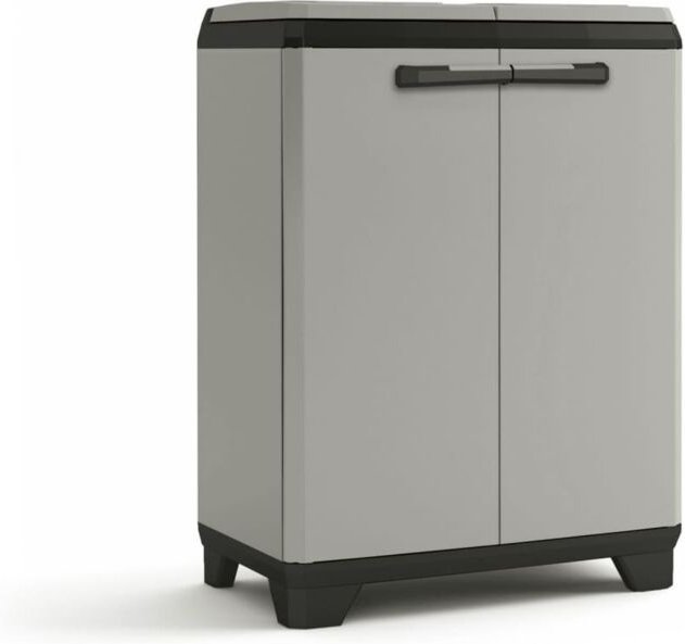 Planet Abfallbehälter - Recycling-Kunststoff, Grau/Schwarz, Müll de sortieren, 680 x 390 x 920 mm, Polypropylen, groß - ...