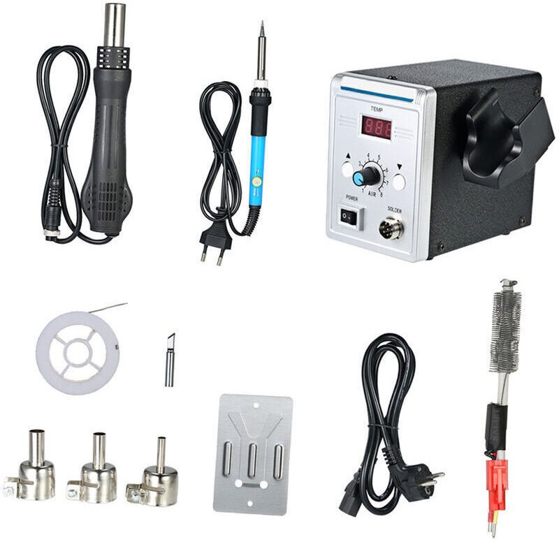 858D 700W Lötstation, hochwertige LED-Lötstation, digitale Entlötstation, BGA-Reparatur-Lötstation, Heißluftpistole, ele...