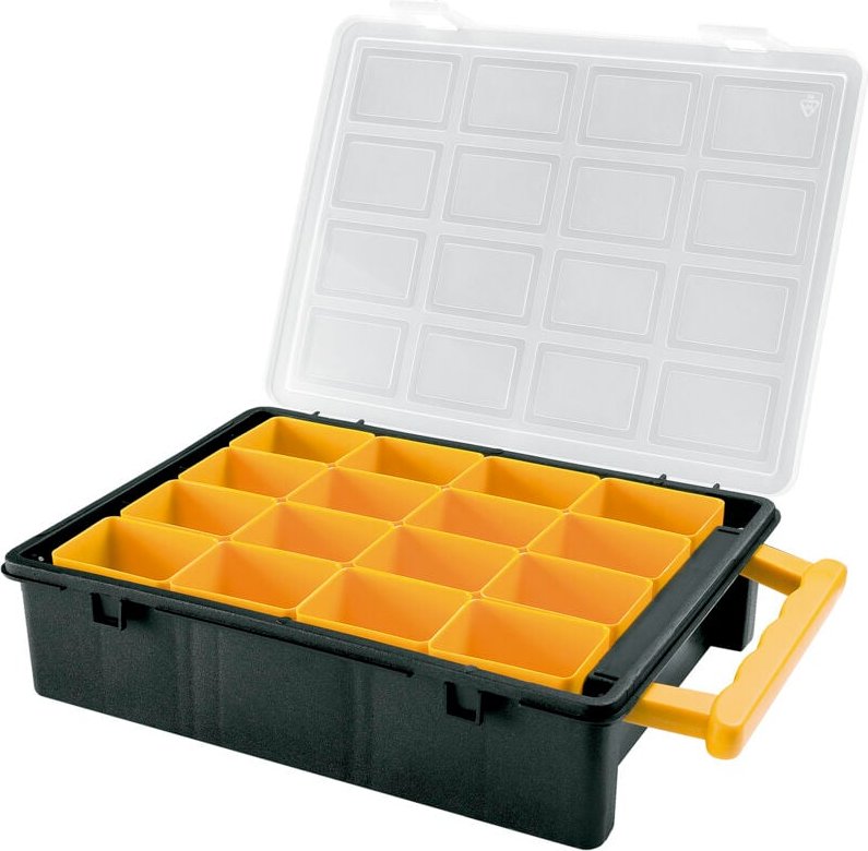 Maletin Organizador Plastico 16 Compartimentos Extraibles 242x188x60 mm.
