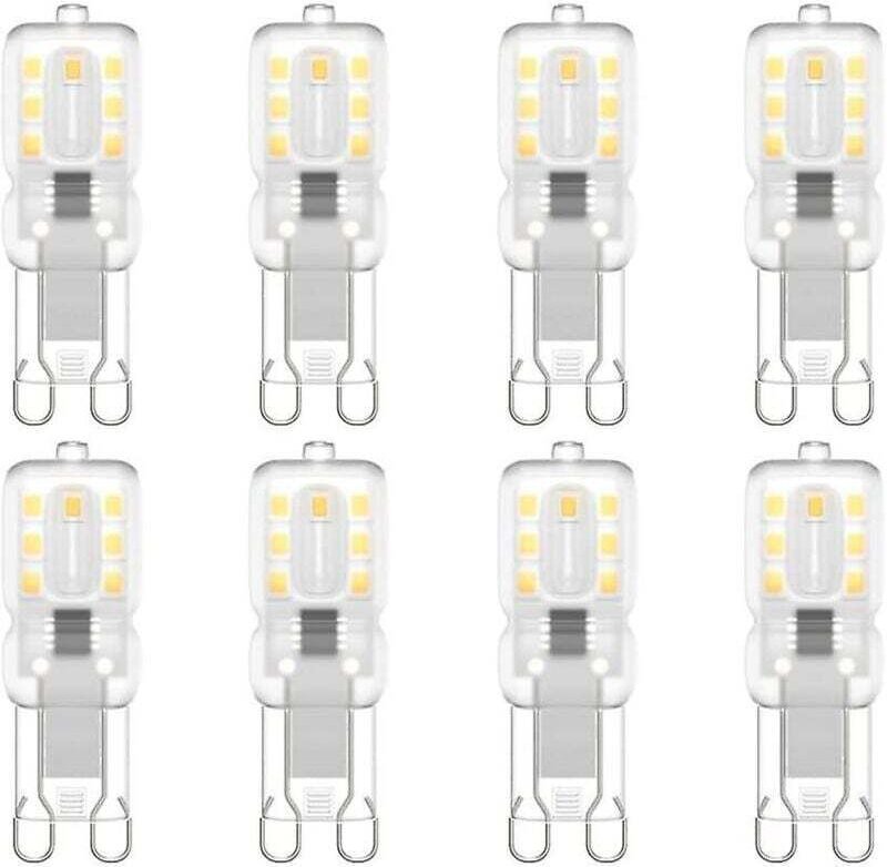 8er-Pack G9-LED-Lampen, G9 LED 220 V, neutralweiß (4000 K), 3 W (entspricht 30 W Halogenlampe)