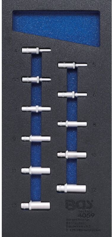 Bgs Technic - Werkstattwageneinlage 1/3: Steckschlüssel-Einsätze Sechskant 6,3 mm (1/4') tief 11-tlg.