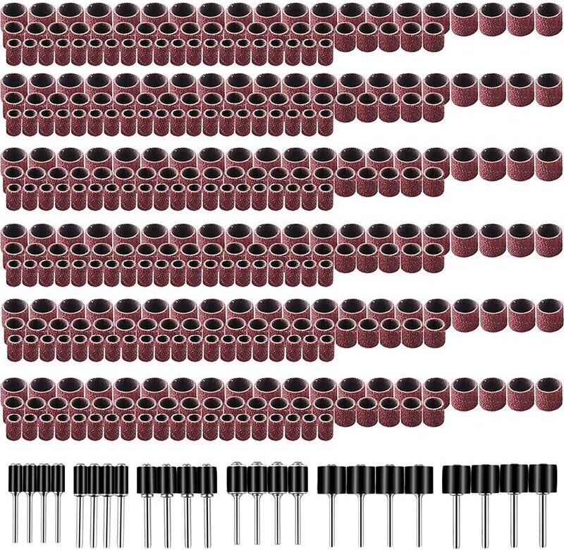 Crediri Schleiftrommel mit 360 Schleifbändern und 24 Trommeldornen für Dremel-Rotationswerkzeuge