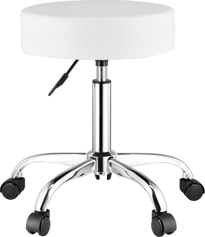 VEVOR runder Sattelhocker Rollhocker 204 kg belastbarer höhenverstellbarer (55-71 cm) Drehhocker Arbeitshocker PU-Leder-...