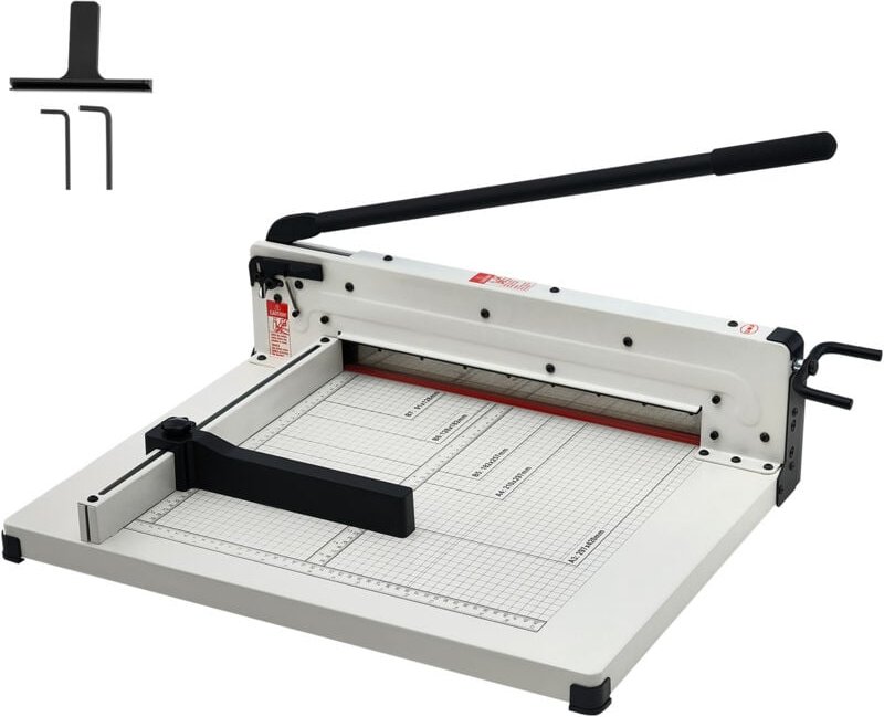 Mophorn - 17' Hochleistungs-Papierschneider, Industrielle Guillotine für A3-Papier, 400 Blatt Kapazität, Massivstahl-Tri...