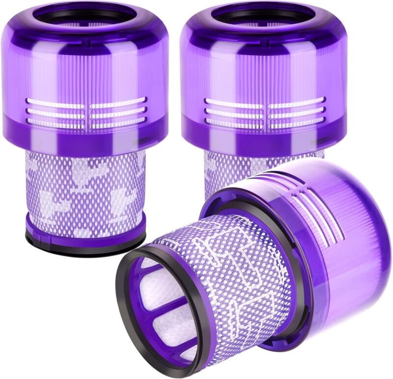 FlkwoH 3er-Pack Ersatzfilter für Dyson waschbar V11 V15 SV14 Cyclone Animal Absolute Staubsauger, völlig sauberer Staubs...