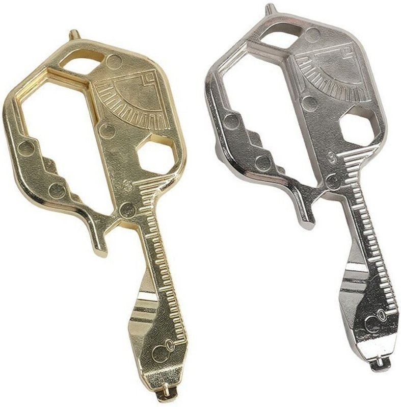 Tragbarer, verstellbarer Edelstahl-Schraubenschlüssel mit Schraubendreher, Schraubenschlüssel, Flaschenöffner und Schlüs...