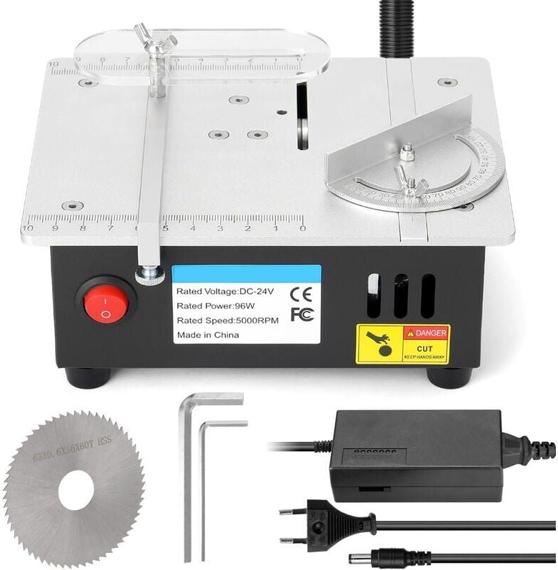 Aiperq - Multifunktionale Mini-Tischkreissäge diy Aluminiumlegierung Mini-Tischkreissäge Kleiner Schneider 7-Gang-Vorsch...