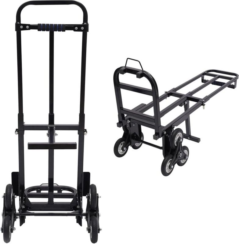 Klappbarer Treppensteiger aus Stahl, Treppentransportwagen, Einkaufswagen mit 6 Rädern, verstellbarer Transportwagen für...