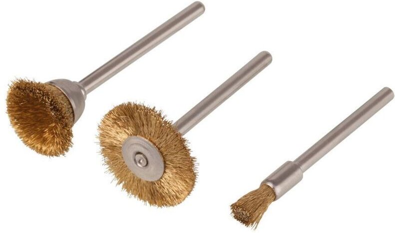 Thumbnail - Mini-Bürsten-Set 3-teilig Messing Mini-Bürsten-Set - Wolfcraft