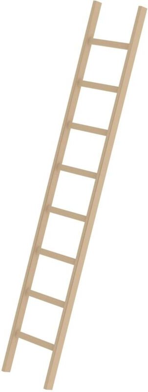 Günzburger Steigtechnik - Sprossen-Anlegeleiter Holz ohne Traverse 8 Sprossen - 033108