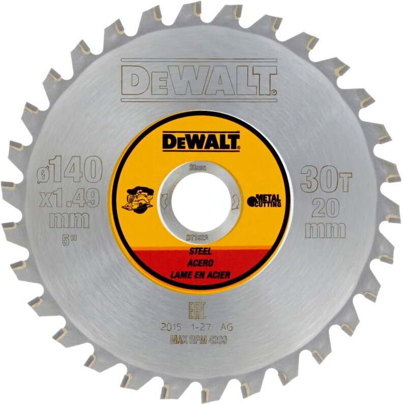 Zubehör - Sägeblatt Stahl 140x20 mm, 30 Zähne DT1923 - Dewalt