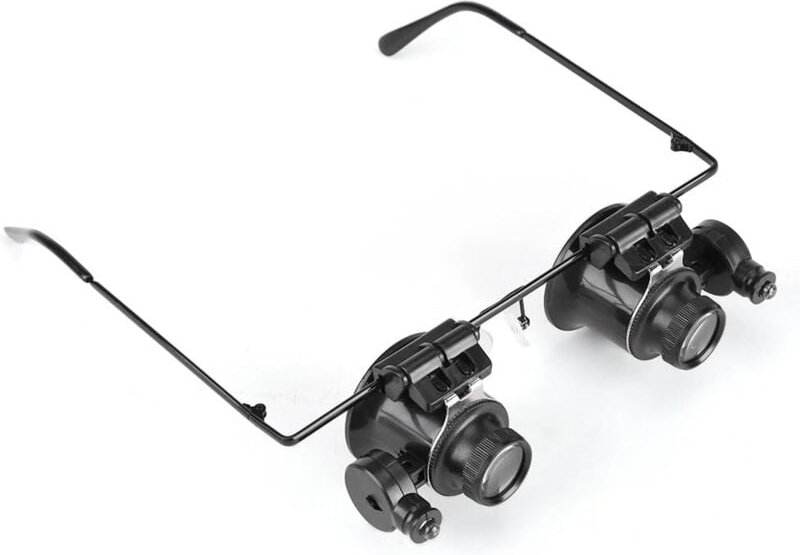 Professionelle Lupe, Juwelierlupe, Werkzeug, Uhrreparatur, Arbeitsbrille, 20-fache Vergrößerung, LED-Lichtlinse, Lupe fü...