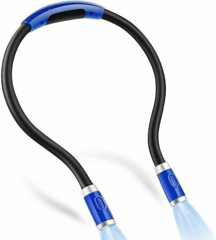 Wiederaufladbares LED-Leselicht für den Hals – flexible Leselampe mit 3 Helligkeitsstufen zum Lesen im Bett.