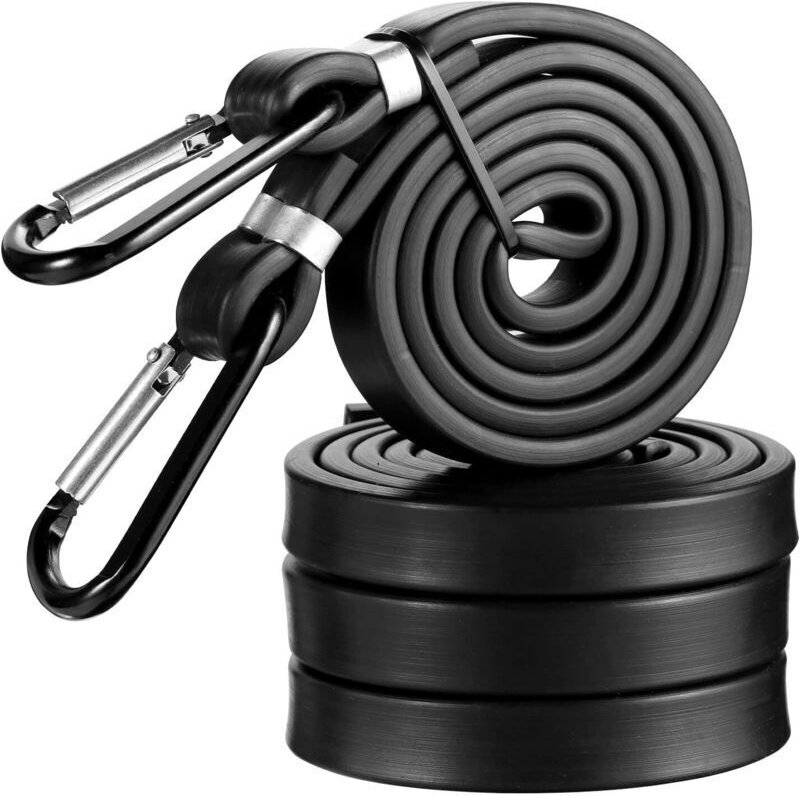 Elastische Kordeln mit Karabinern, 2 Stück 100 cm elastisches Gurtband, 100% Latex-Zurrgurte, robuste Zurrgurte für Dach...
