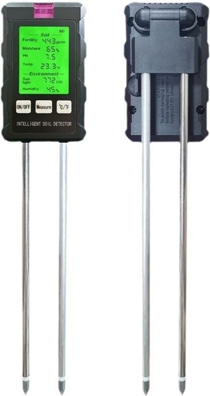 Pflanzenfeuchtigkeitstester, 6-in-1-Pflanzenhygrometer mit Bodenfruchtbarkeit/Luftfeuchtigkeit/pH-Wert/Temperatur/Sonnen...