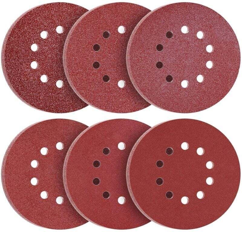 225-mm-Schleifscheiben, 60 Stück, Körnung P40, P60, P80, P120, P240, P320, 10 Löcher, 225 mm, runde Schleifscheiben, Sch...