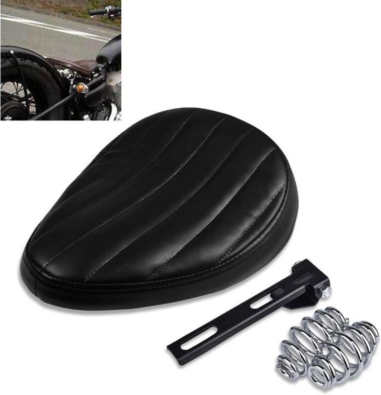 Universeller Motorradledersitz für Cruiser, Bobber, Chopper, Harley, Honda, Yamaha, Suzuki, Kawasaki