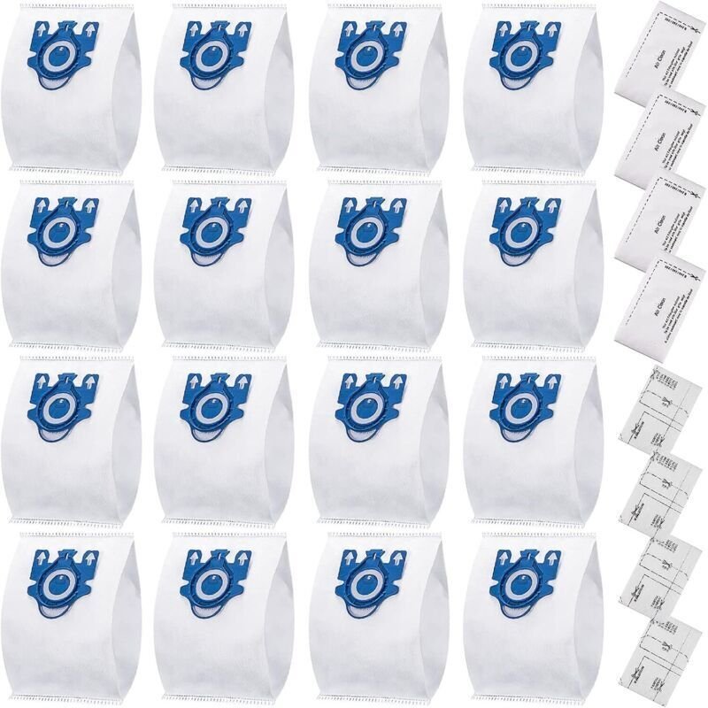Packung mit 16 3D GN Staubsaugerbeuteln für Miele AirClean mit 4 Motorschutzfiltern und 4 AirClean Filtern