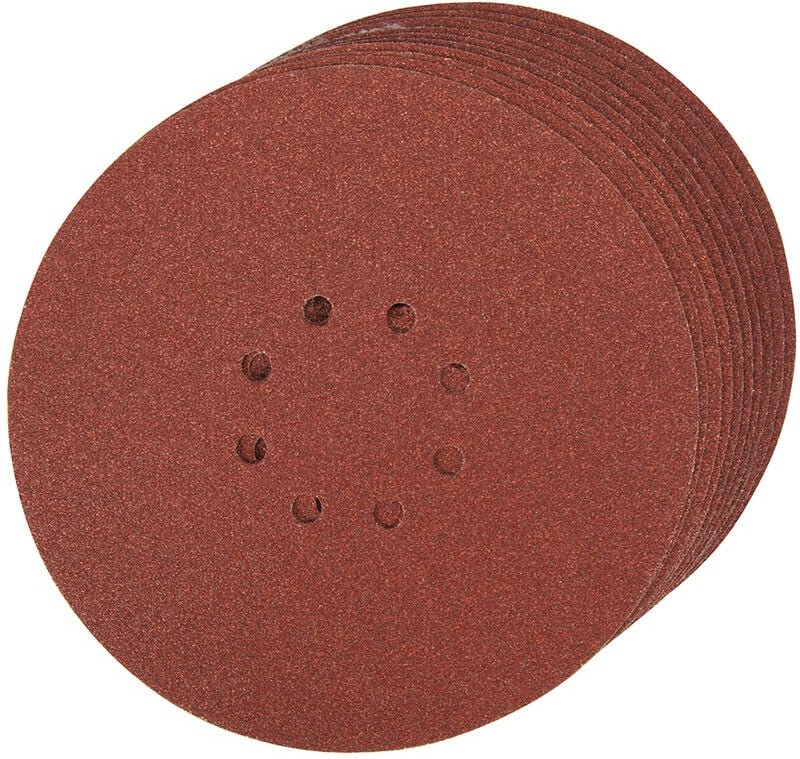 Silverline - Klettschleifscheiben, gelocht, 225 mm, 10er-Pckg. 60er-Körnung