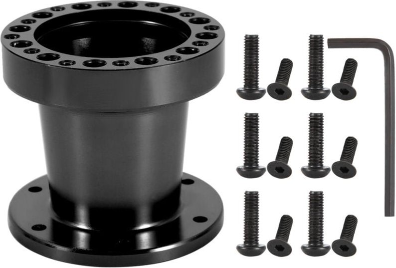 Thumbnail - 3 Zoll Universal Auto Lenkradnabe Aluminium Spacer Lenkradnabe Adapter Kit (Schwarz) - Ej.life