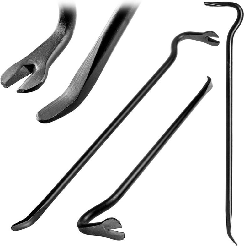 Brecheisen aus Stahl, Brechstange mit Klaue und breiter Klinge, 70 cm - Kadax