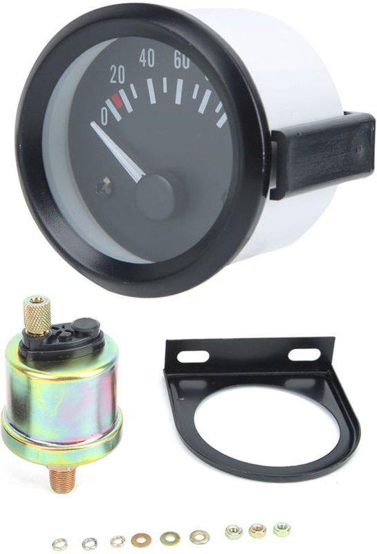 Elektrisches Öldruckmessgerät-Set, elektrische Öldruckmessgeräte, Auto-Öldruckmessgerät mit 0100 Psi 12V 52mm2 Zoll.