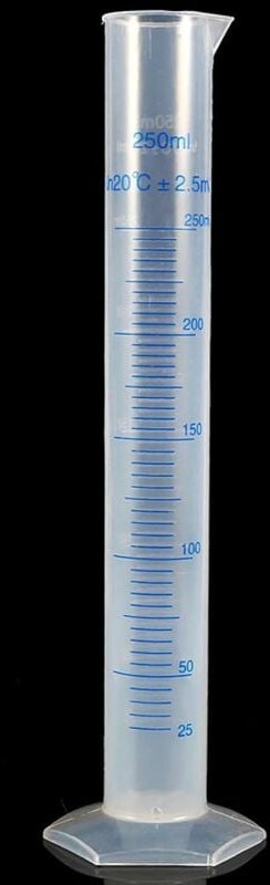 Aougo - x Labor-Messwerkzeug, 250 ml Kunststoff-Messzylinder, Maßbandrohr, chemische Laborausrüstung