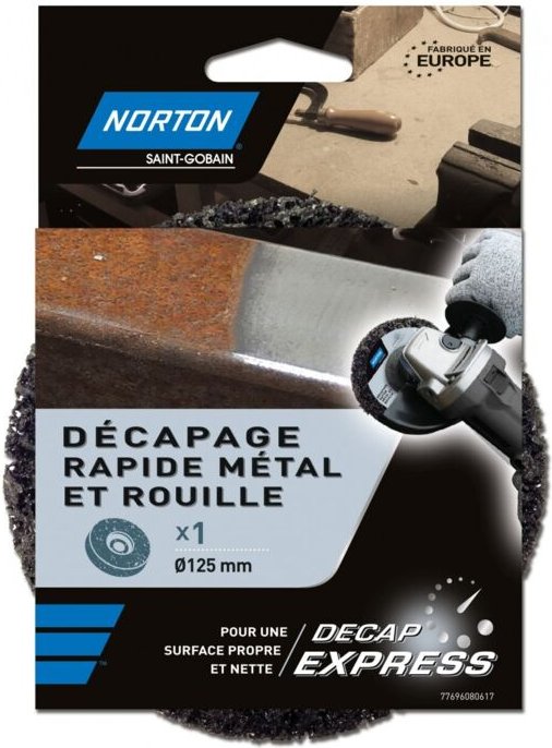 NORTON Express-Abziehscheibe, 125 mm, Metall und Rost NORTON