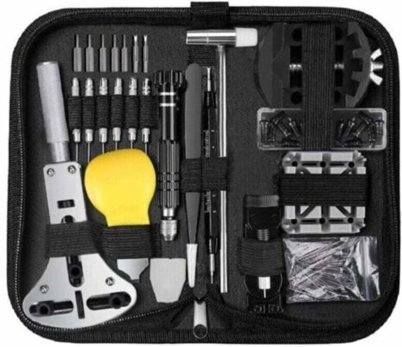 153‑teiliges Profi-Uhrmacher-Set, Gehäuseöffner, Akkuwechsel