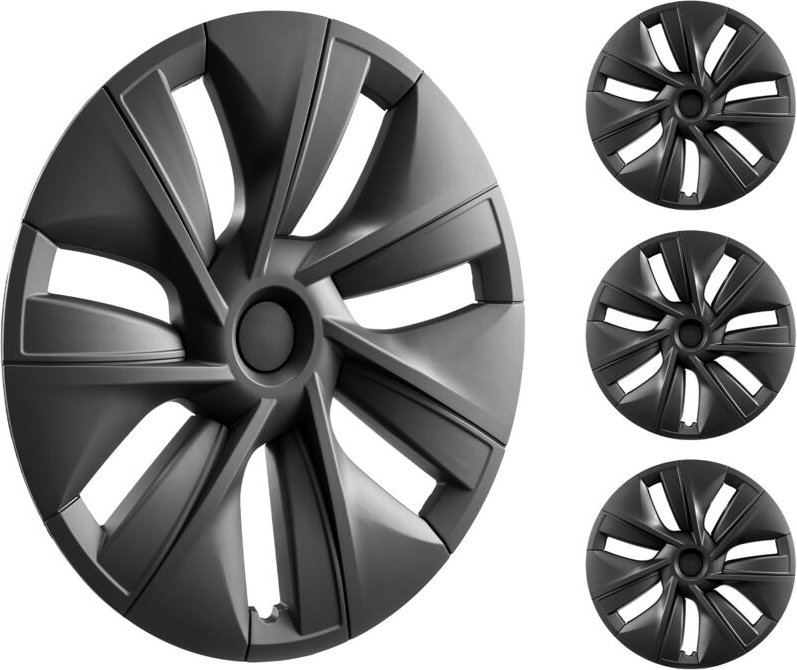 Radkappen Radnabenkappen Felgenabdeckung Modell y 2020–2023 für 19 Zoll Rad, Radkappe mit Druckknopf & Schutzband & Vent...