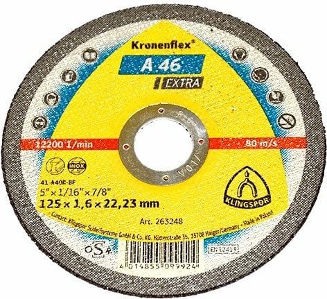 Trennscheibe Stahl/Edelstahl 125 x 1,6 mm