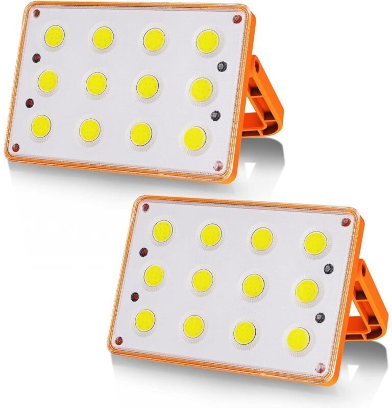 Memkey - 2 Packungen 60 w wiederaufladbares LED-Flutlicht, 120 cob, 4 Modi, Solar-wiederaufladbare Lampe, LED-Flutlicht,...