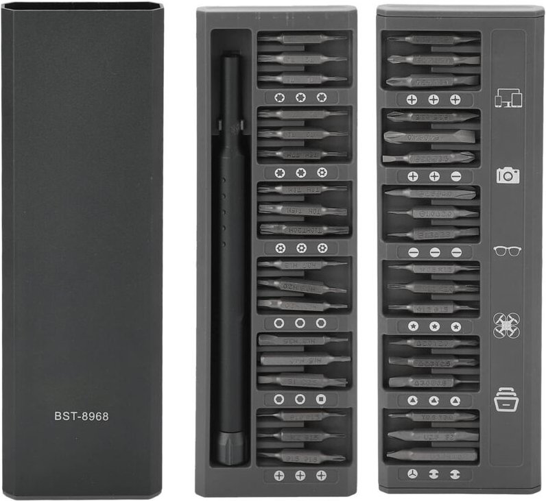 36-in-1 Mini-Schraubendreher-Set, Präzisions-Schraubendreher-Bit-Reparaturset mit Metallkoffer