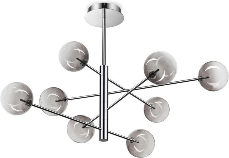 Equinoxe Deckenleuchte mit 8 Lichtern, mehrarmig, rauchgrau - Ideal Lux