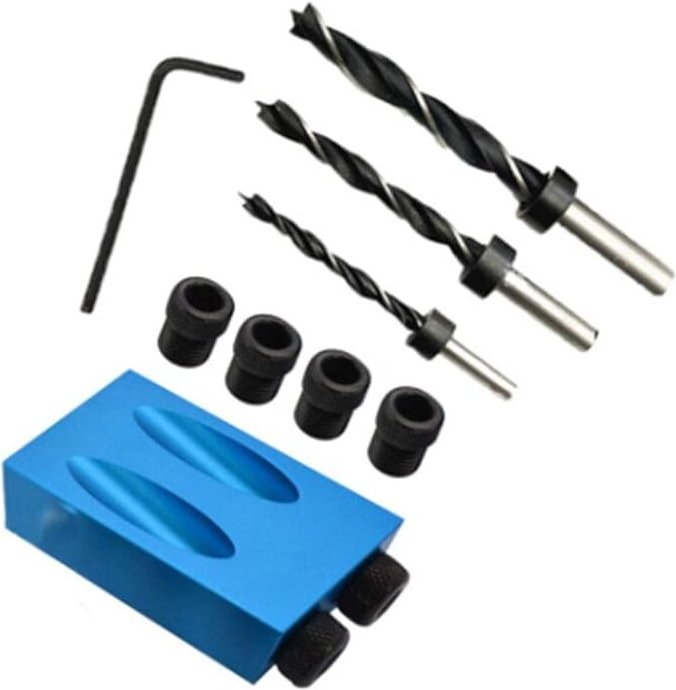 15-Grad-Winkelbohrset für Holz mit Bohrschablonenführung und 6/8/10 mm Löchern - Lntyq