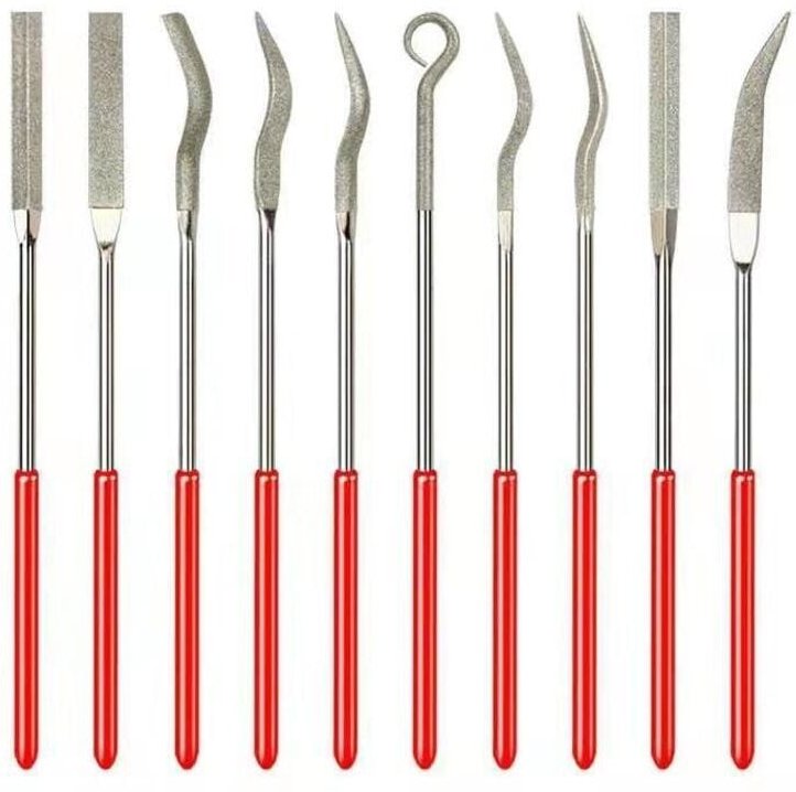 10 unregelmäßige Feilen, Holzschnitz- und Polierwerkzeuge, Flachfeilen, Entgratungsfeilen, Polierfeilen, Handfeilen, Sch...