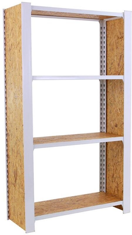 Officlick Regal aus weißem OSB mit einer Tragfähigkeit von 200 kg