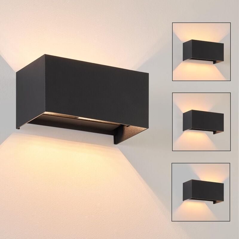 Led Wandleuchte Innen Wandlampe - Aussenlampe Schwarz Wandbeleuchtung Aussen Außenlampe Up Down IP65 Außenbeleuchtung 30...