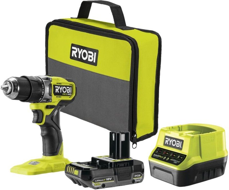 Perceuse à percussion Brushless Ryobi RPD18C1 18V one+ hp avec batterie 2Ah, chargeur et sac